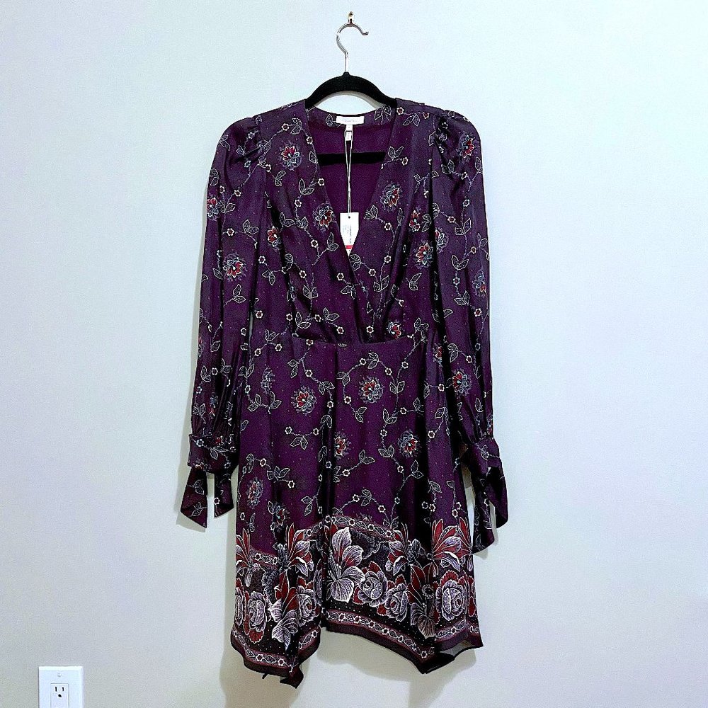 Rebecca Taylor Claudine Long Sleeve Silk Blend Floral Dress (NWT)